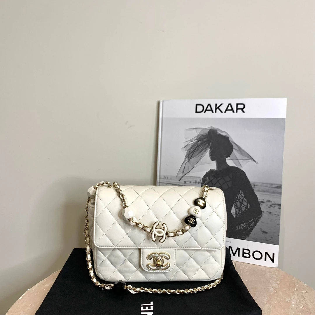 99新 Chanel/香奈儿 壹臻/99新23p白金珐琅链条方胖子70270433