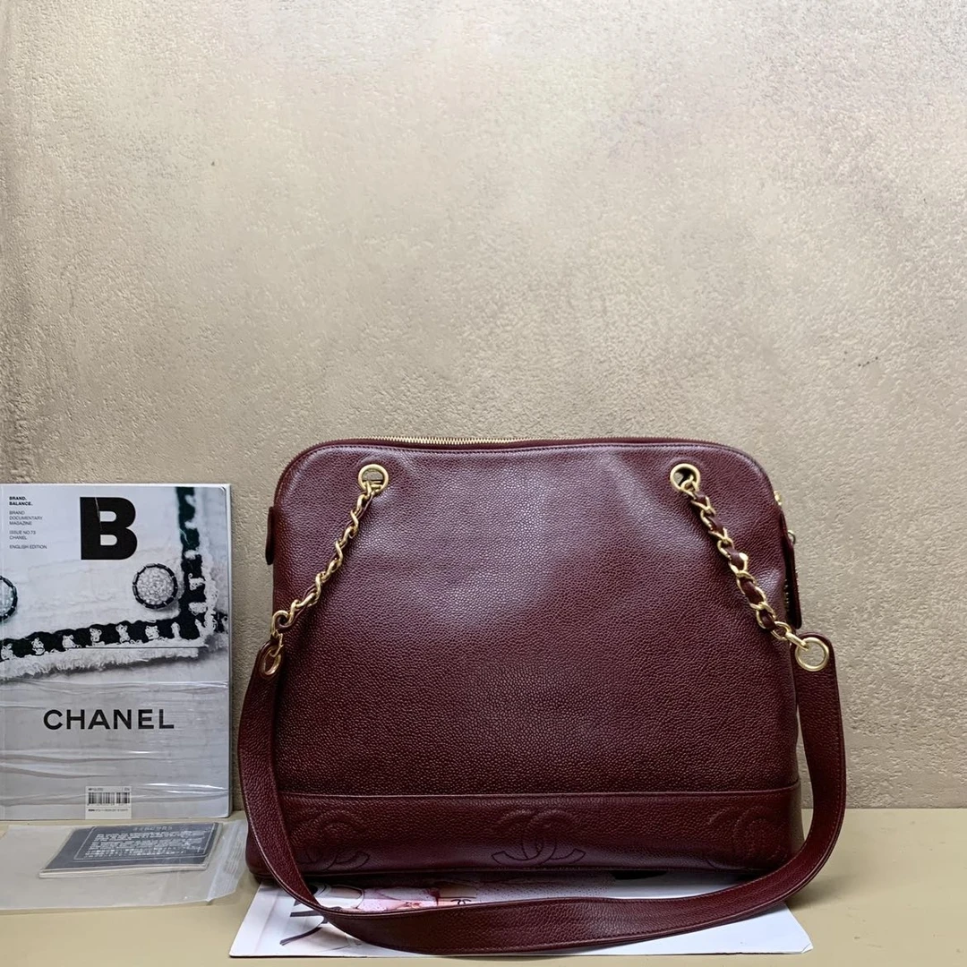 95新 Chanel/香奈儿 壹臻中古/酒红色牛中古奶粉包 4开 70976899
