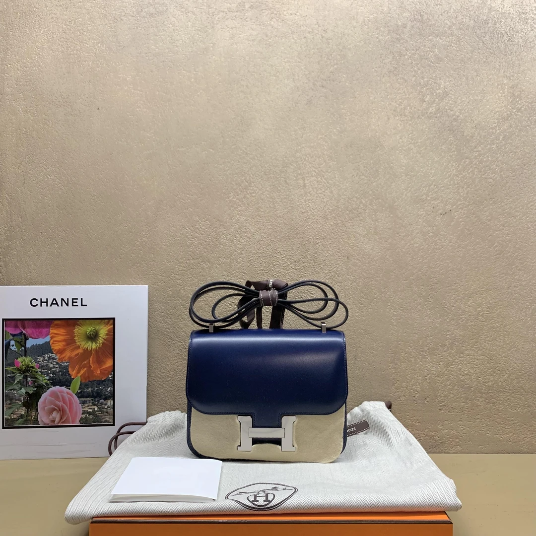 99新 Hermes/爱马仕 壹臻中古/Z刻 宝石蓝康康18斜跨包/17297330