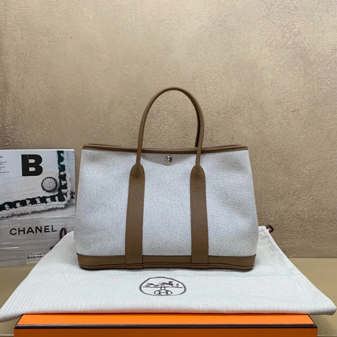 99新 Hermes/爱马仕 壹臻中古/栗子色银扣花园30 U刻 76114177