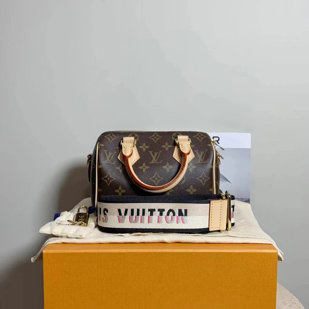 99新 LouisVuitton/路易威登 壹臻中古/老花米拼黑肩带 63805140