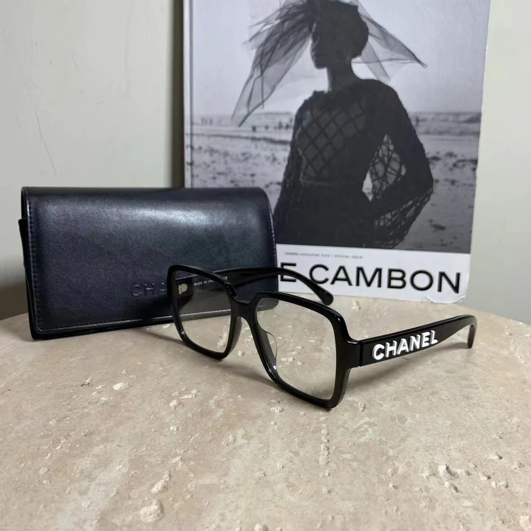 95新 Chanel/香奈儿 壹臻/ chanel黑框白字平光镜 38674717
