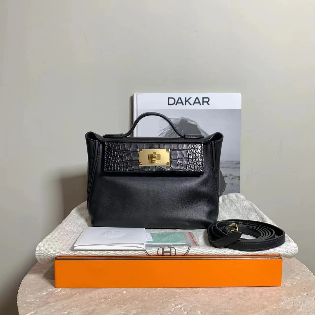 99新 Hermes/爱马仕 壹臻中古/黑金swift2424 miniu刻 84404685