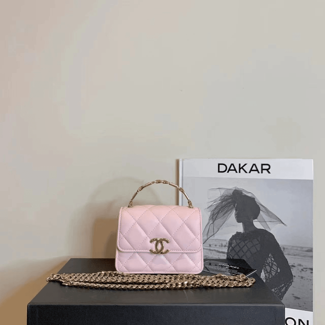 95新 Chanel/香奈儿 22S樱花粉coco珐琅miniwoc32开 85140454