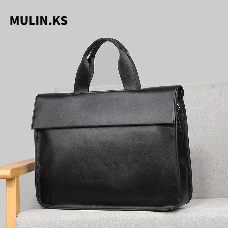 公文包男款真皮手提包男士商务通勤包牛皮高级感文件包外出便携包