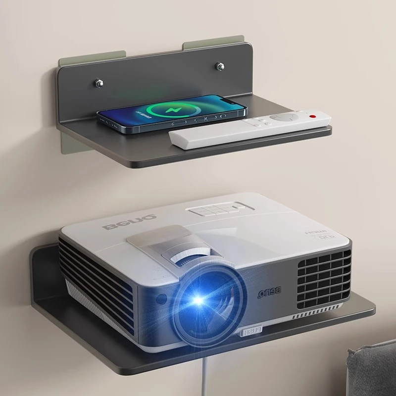 投影仪墙上置物架壁挂路由器放置架机顶盒支架打孔家用收纳托架