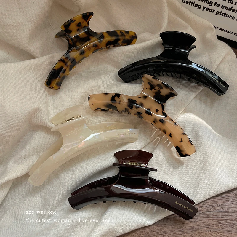 法式醋酸弧形发抓女后脑勺高端发夹头饰高级感抓夹一字鲨鱼夹发卡