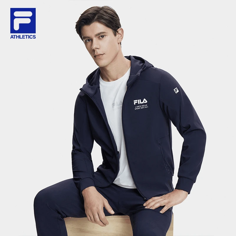 Fila/斐乐【立体剪裁连帽外套】男装夏季高弹舒适速干弹力运动长袖