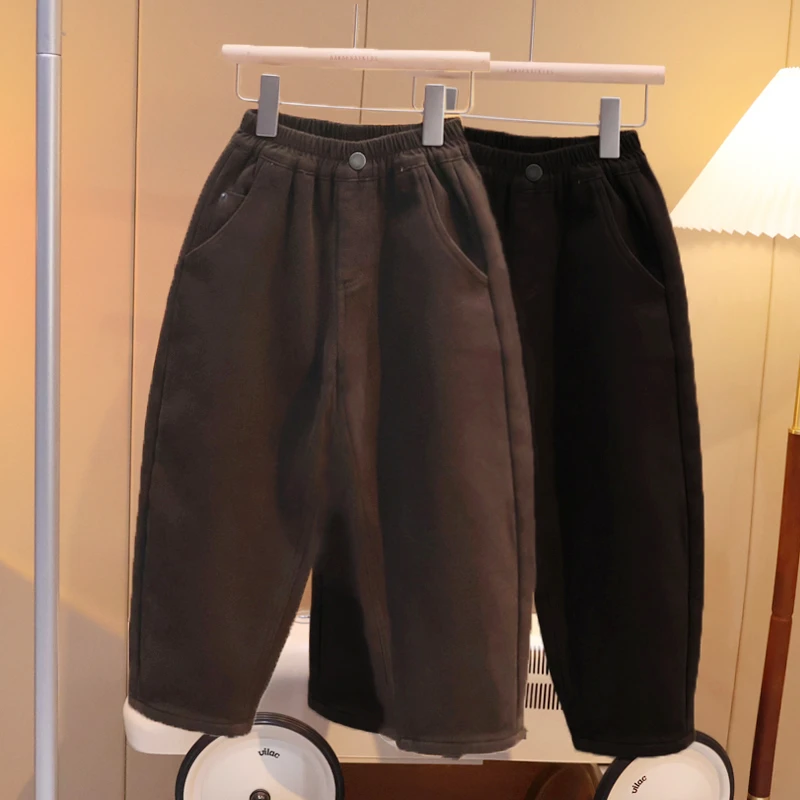 现货【高定】男童加绒老爹裤冬装休闲裤2023新款儿童保暖童装G5041