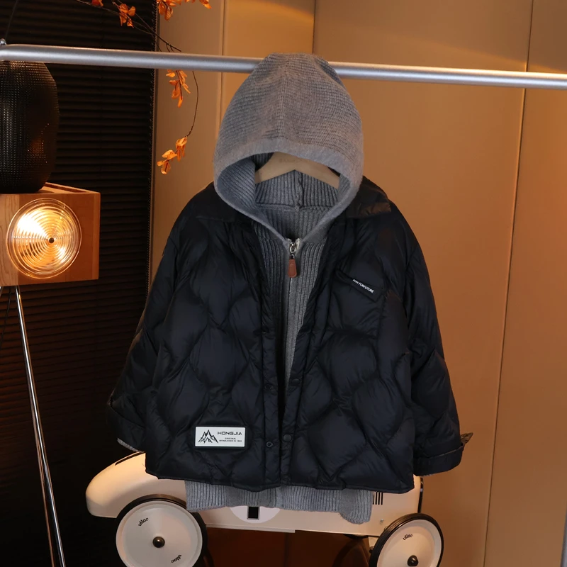 现货【轻奢羽绒服】男童保暖90白鸭绒冬款中大儿童宽松轻羽绒G5517