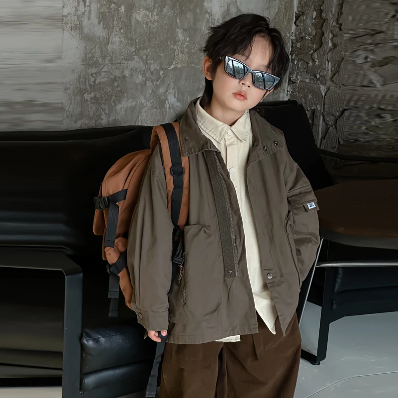 【现货】男童春装帅气百搭外套洋气休闲宽松秋款中大童时尚潮X6005