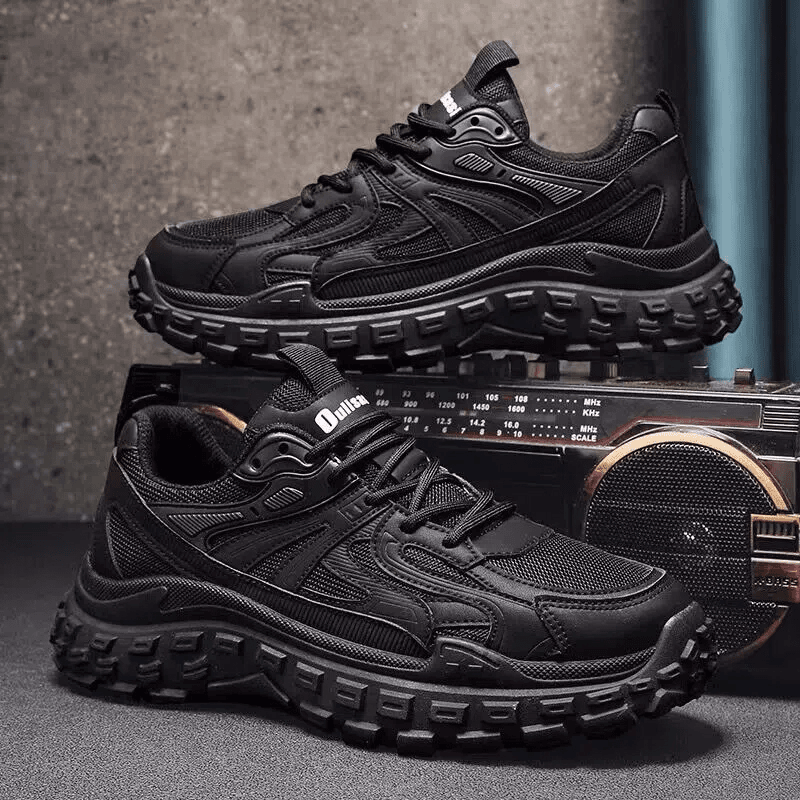 劳保男鞋夏季运动工作厚底潮鞋工地上班防滑耐磨轮胎底老爹鞋子男