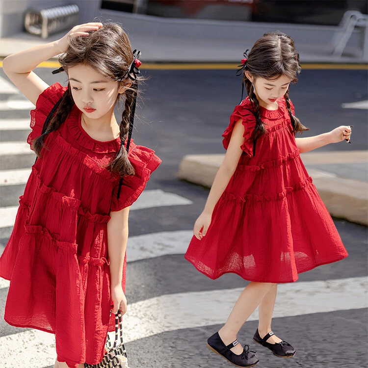 女童夏装连衣裙2024新款洋气夏天小女孩公主裙童装儿童裙子背心裙