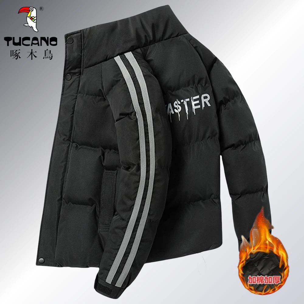 啄木鳥冬季新款立领外套男士短款保暖大码男生棉衣百搭加厚棉袄