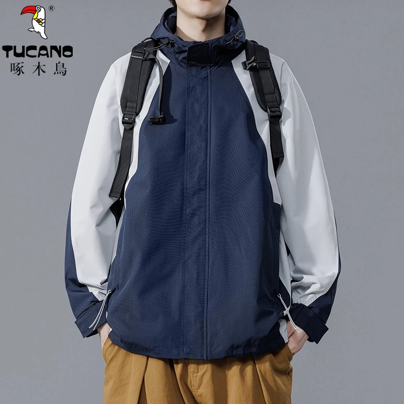 TUCANO/啄木鳥春秋季冲锋衣男女同款户外防风防水运动连帽外套