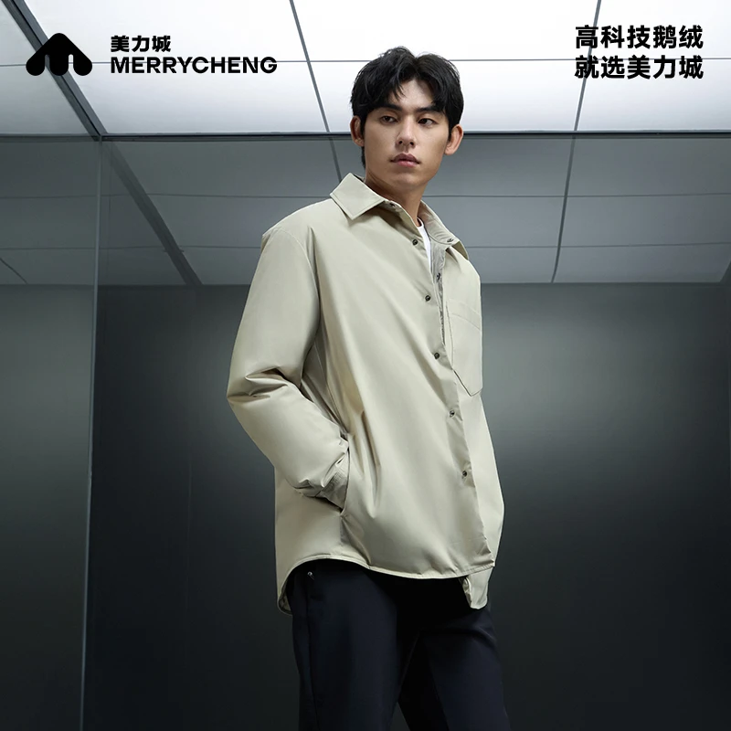 美力城白鹅绒服羽绒服防风时尚秋冬款户外保暖舒适三防冲锋衣Y306