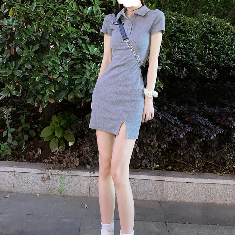 紧身polo连衣裙包臀裙辣妹小众女春季2025年新款夏天性感裙子显瘦