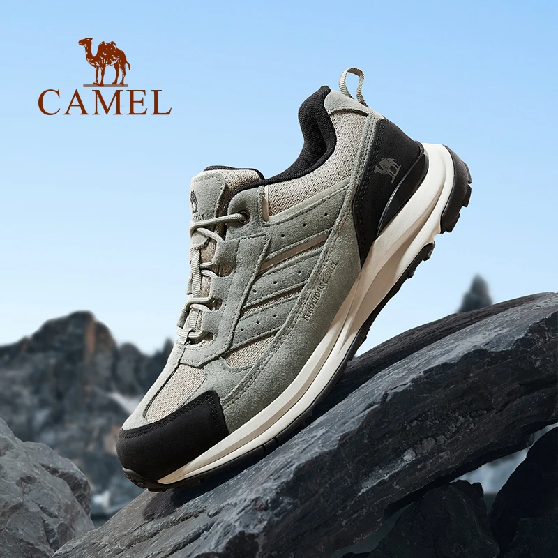 骆驼运动鞋2023新款男士登山鞋低帮减震徒步鞋耐磨户外休闲鞋3888