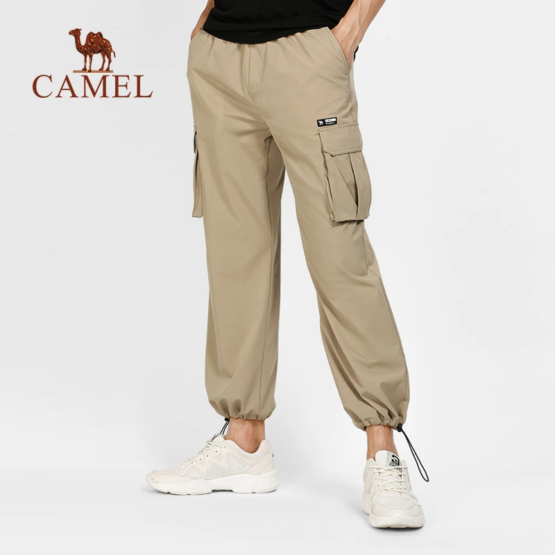 C骆驼男女装休闲裤2023春季时尚潮流工装裤纯色高腰显瘦长裤S149