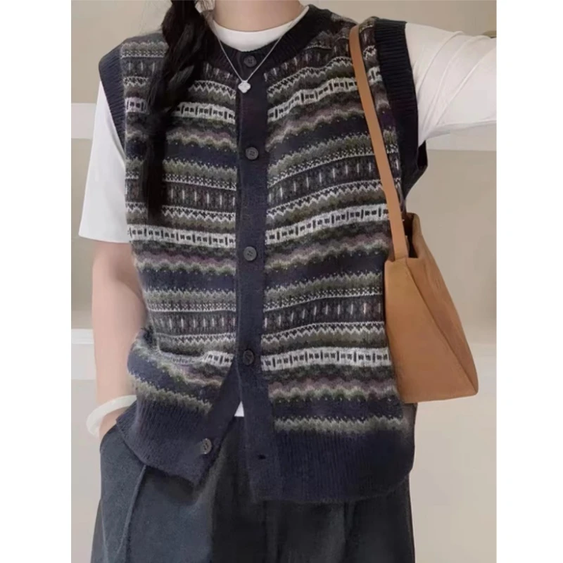 小香风针织开衫马甲上衣女外穿提花设计感洋气坎肩背心时尚外套