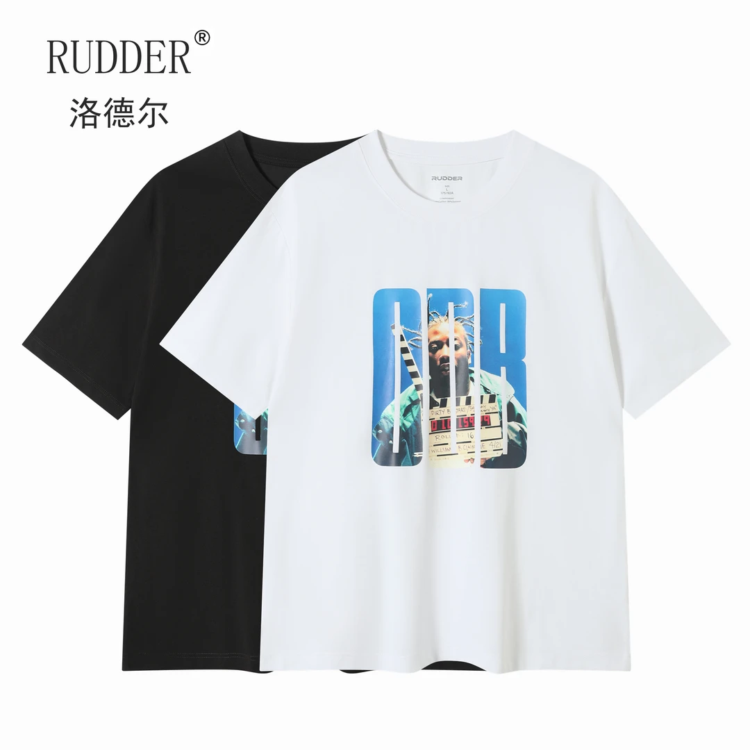 Rudder/洛德尔230g索罗娜 sorona冰感棉凉感短袖T恤字母个性印花