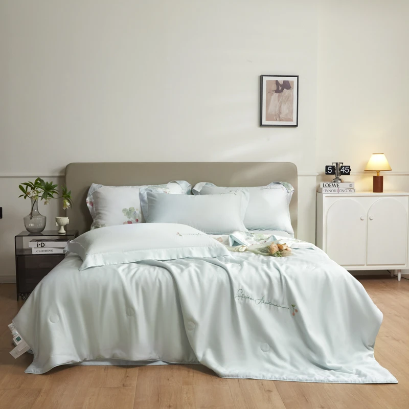 天丝双面夏被四件套床上用品高档时尚家纺