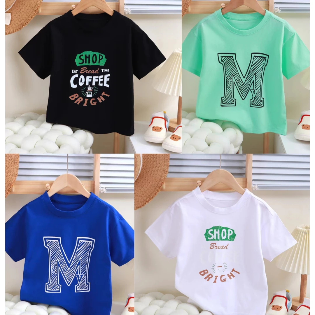 儿童夏季男童纯棉T桖 字母立体印花宽松半袖 休闲百搭 儿童节首选