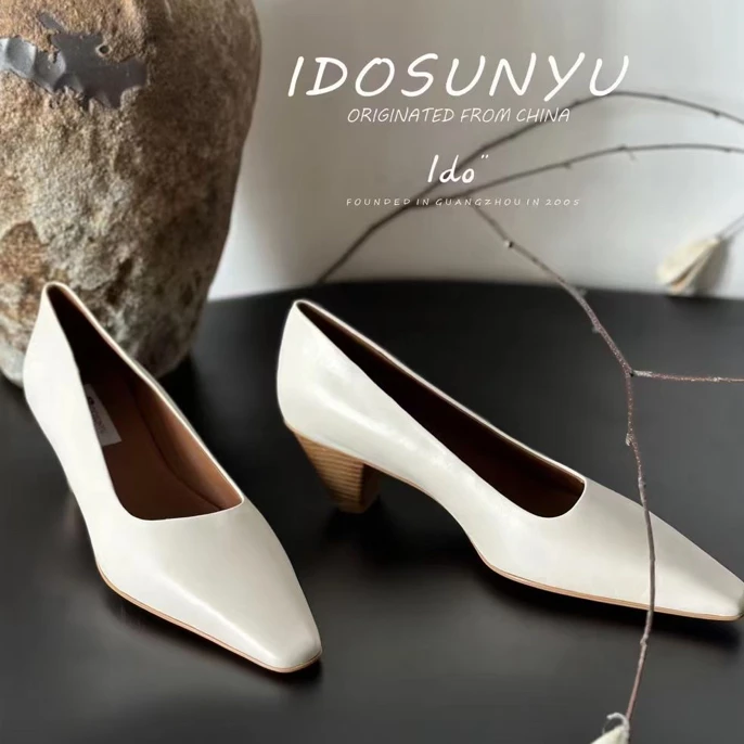 2024浅口粗跟单鞋通勤款2415-1