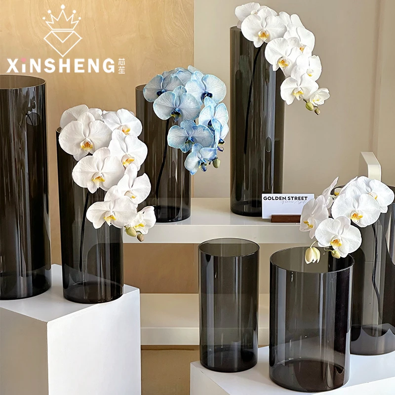 芯苼 PET圆形花瓶鲜花花束插花资材花店手工百搭花艺包装搭配材料