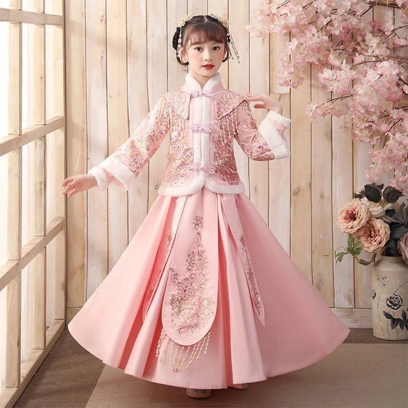 025云肩不可拆女童拜年服两件套