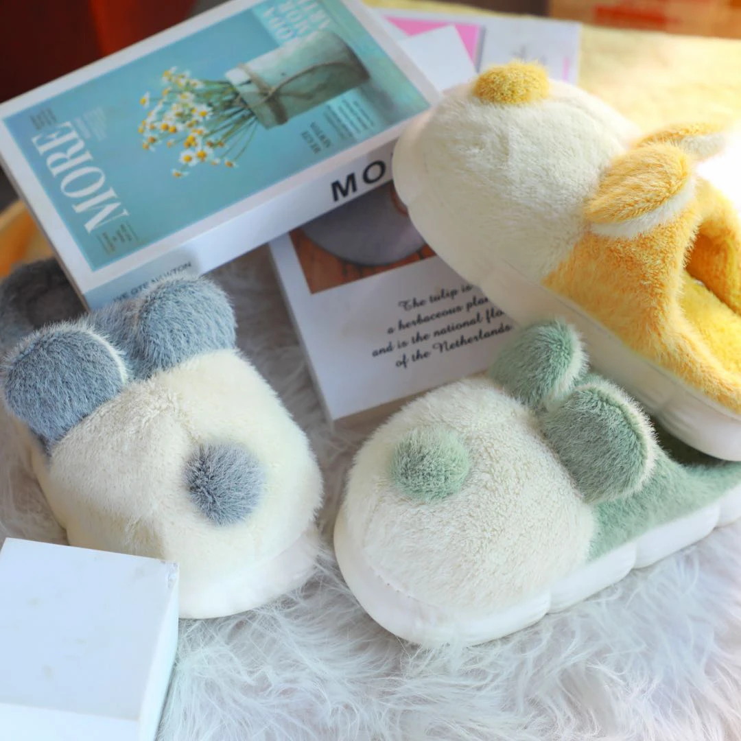 JING YU ZHAI/京玉斋可爱兔兔鞋棉拖鞋冬季保暖防滑加厚居家宿舍