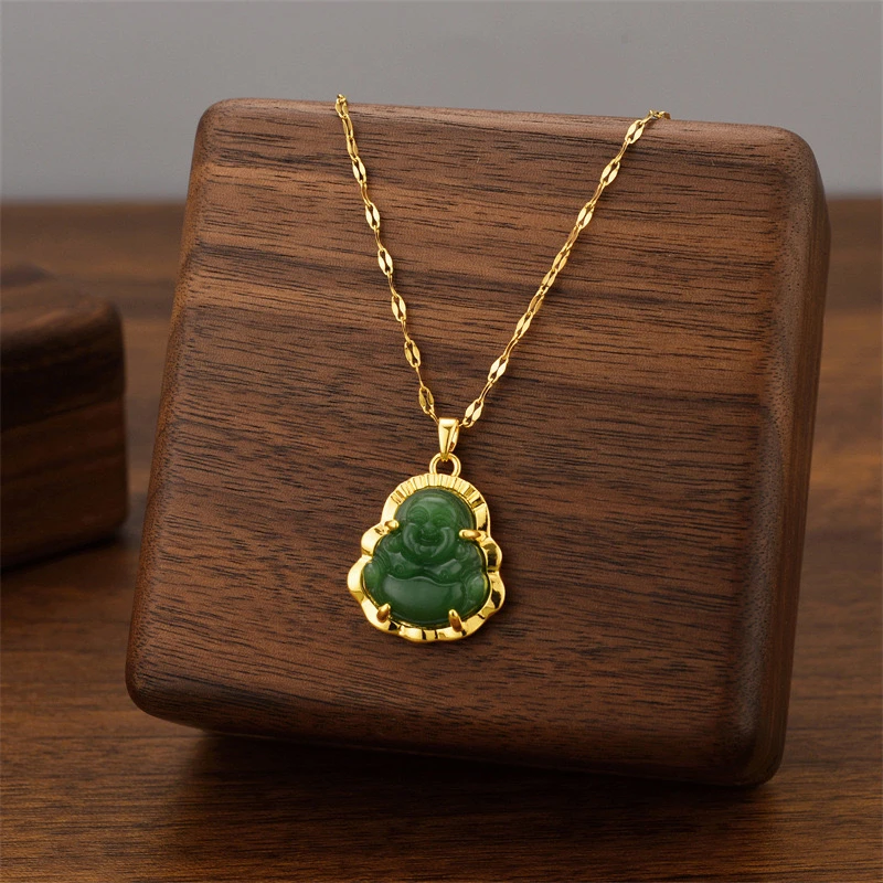 钛钢项链 弥勒佛项链气质时尚轻奢高级不掉色