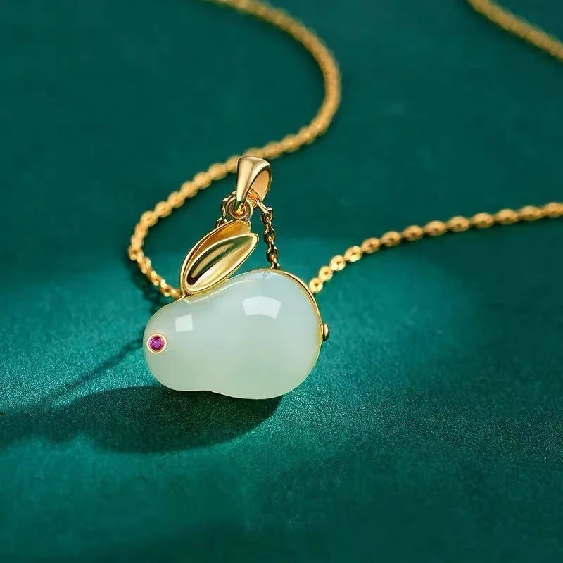 合金项链 玉兔项链前兔无量可爱胖胖兔吊坠