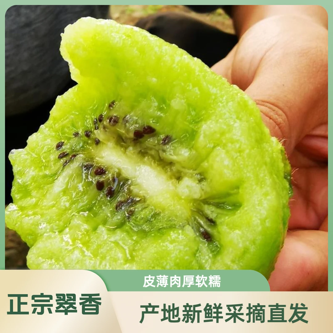 陕西周至翠香猕猴桃皮薄肉厚软糯西安绿心奇异果孕妈猕胡桃