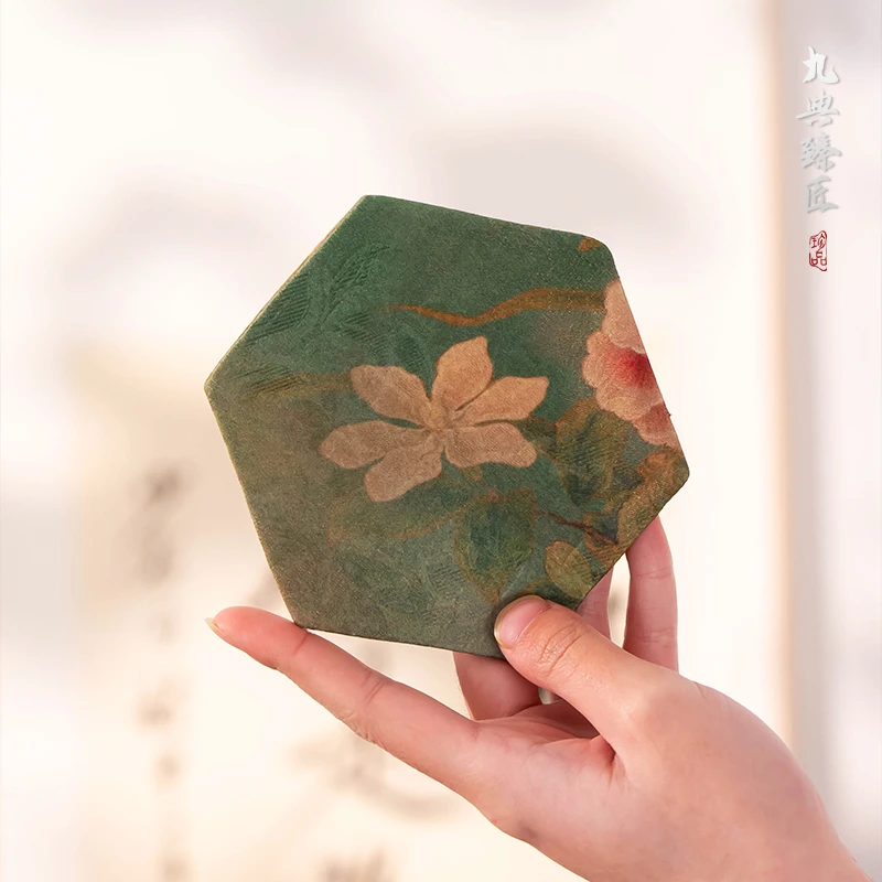 中式缎面茶杯垫家用布艺茶壶隔热垫杯托干泡茶台垫功夫茶道配件