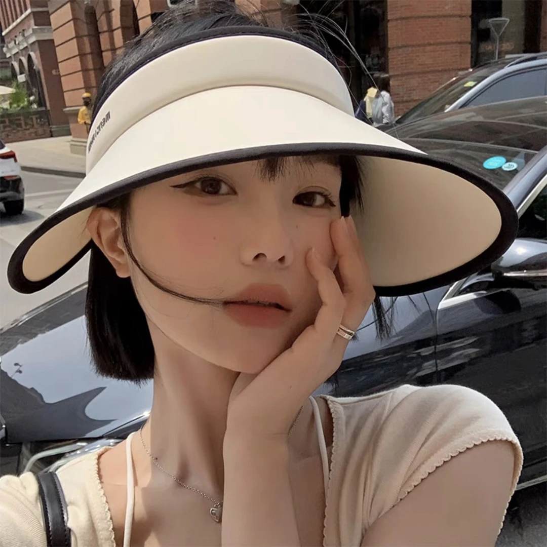 【3.0拍1发4大帽檐】夏季防紫外线双面冰丝遮阳帽防晒空顶帽太阳帽