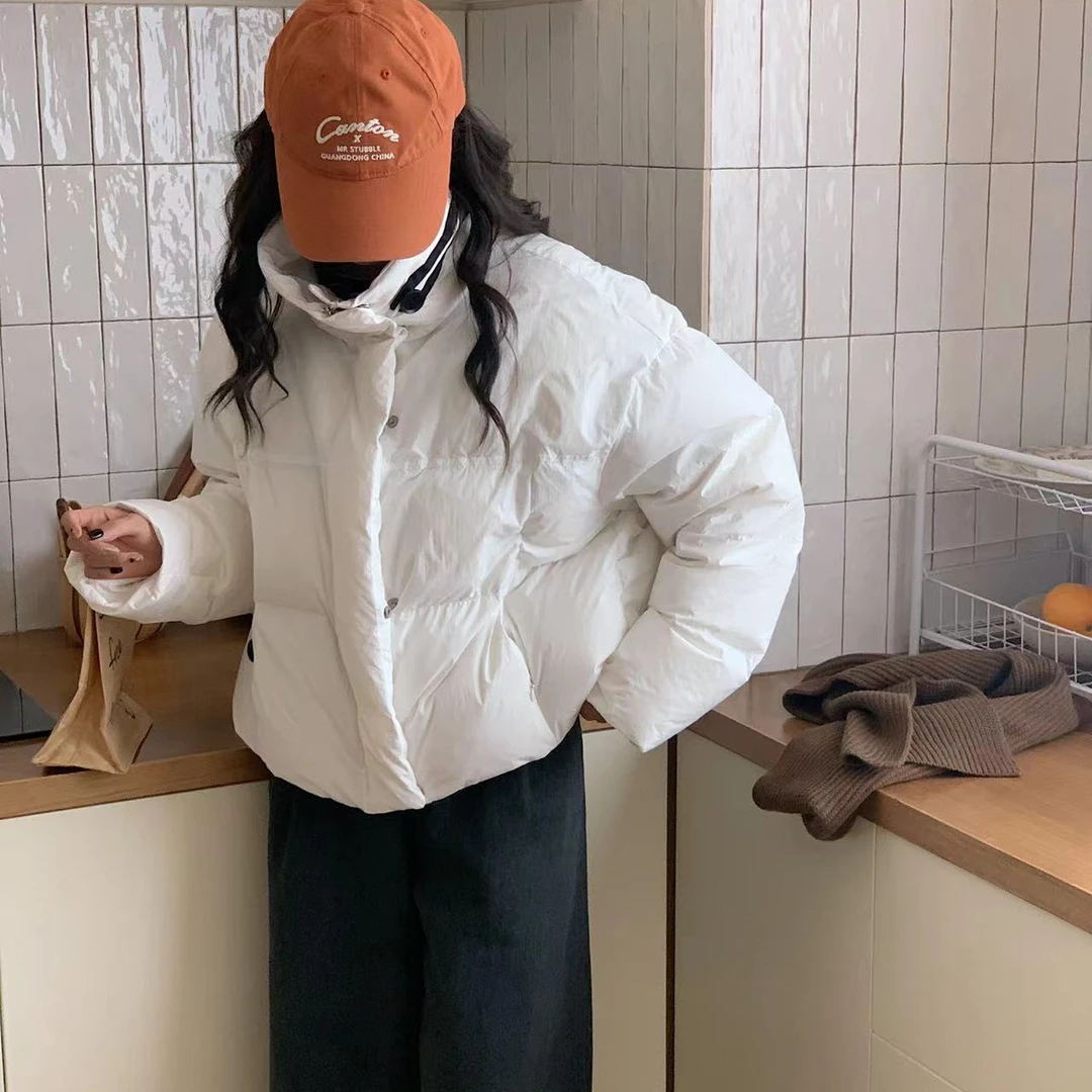 82371新款韩版立领羽绒服女网红风ins美拉德咖色百搭冬季外套