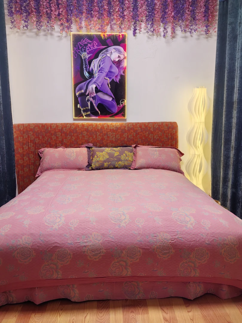 国色天香牡丹（粉）宽边工艺款加厚全棉双层纱四件套