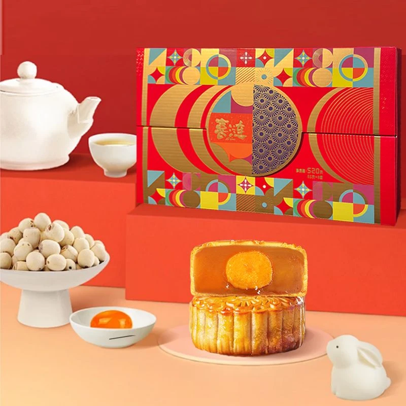 【拍一发四 到手4盒】喜涟八星报喜月饼580g八个装送礼中秋团购