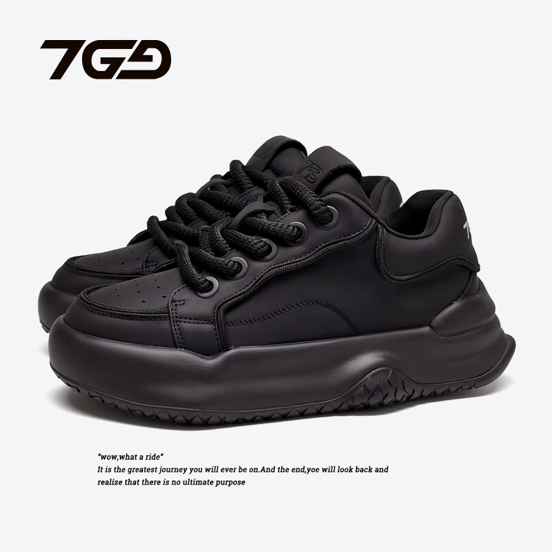 23206新款时尚休闲百搭春季真皮小众厚底鞋子潮流男鞋