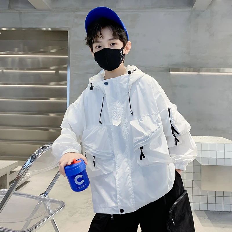 儿童装男童夏装防晒衣外套薄款2024新款中大童夏季男孩透气防晒服