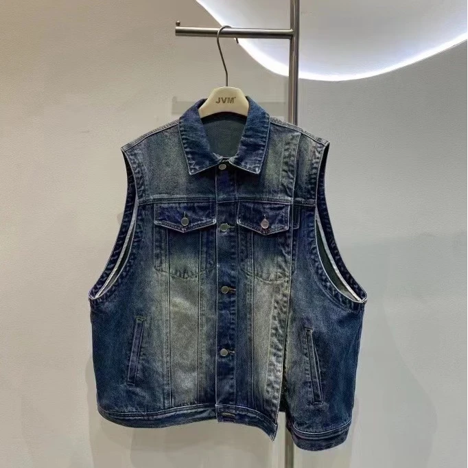 【H.X蕾姐】2024秋季新款时尚休闲百搭牛仔马甲