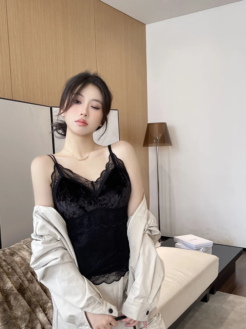 82441欧货丝绒磨毛保暖吊带背心