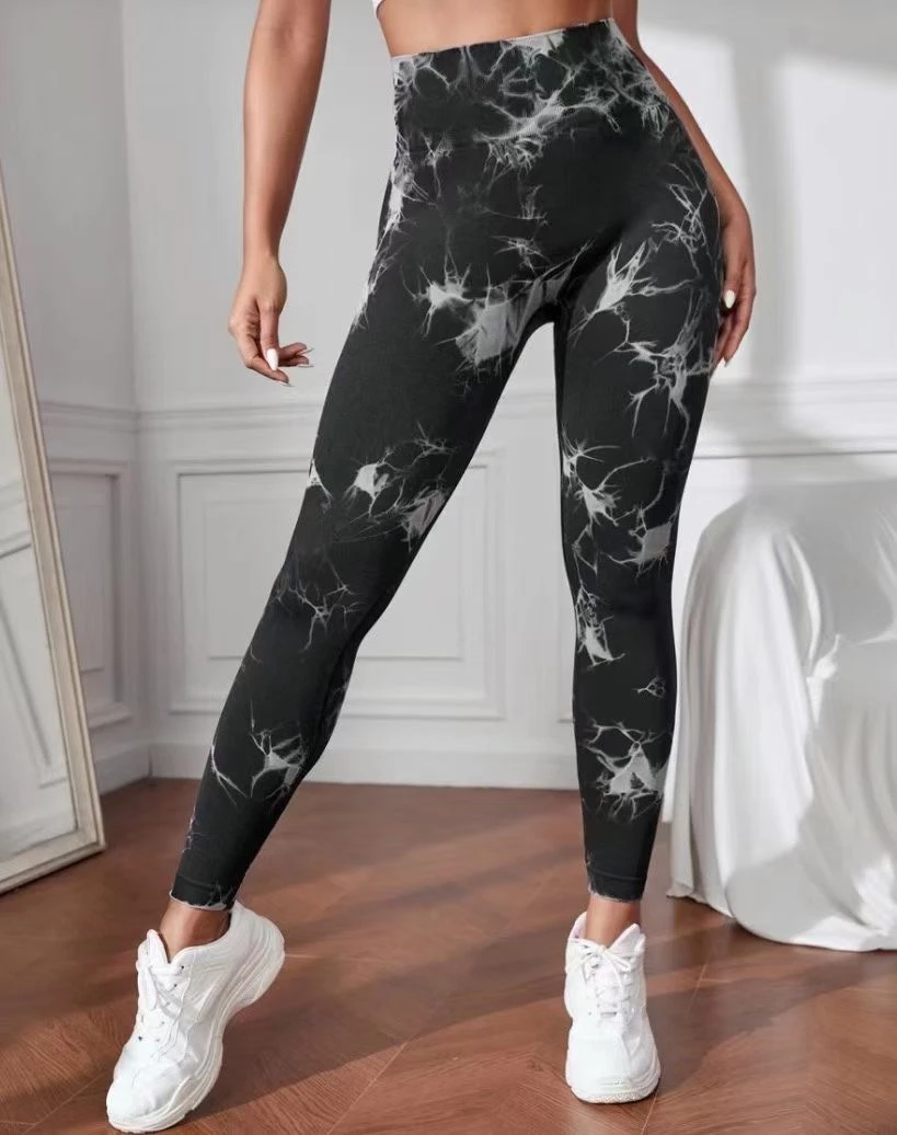 扎染蜜桃臀瑜伽裤