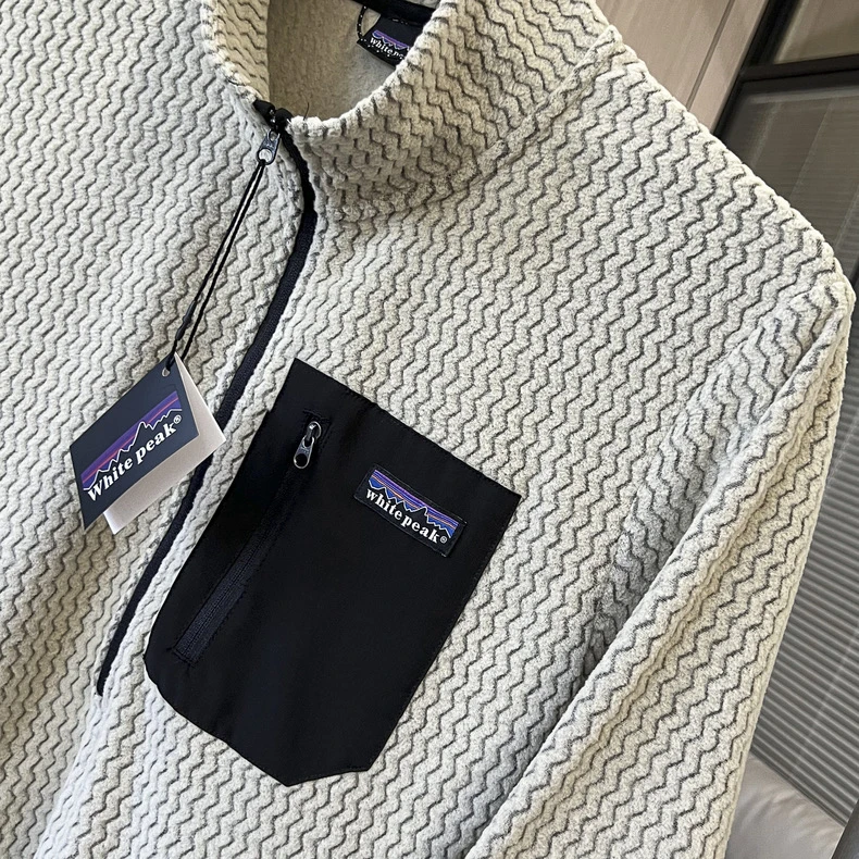 自发热暖绒！男士冬季户外立领保暖抓绒衣半拉链卫衣潮