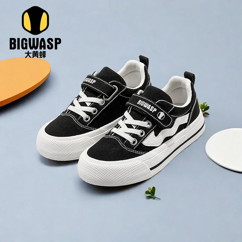 大黄蜂童鞋2024秋季新款儿童帆布鞋软底男童校园休闲鞋女童运动鞋