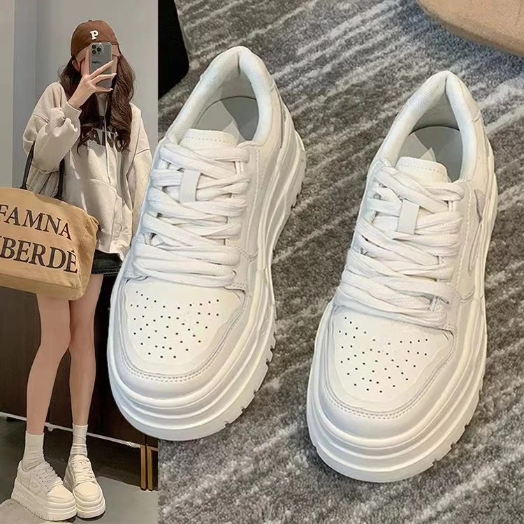 【秀宝专享】20204年小香风时尚百搭厚底增高韩版休闲小白鞋311-17