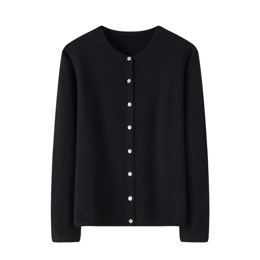 2024新款圆领羊绒女开衫