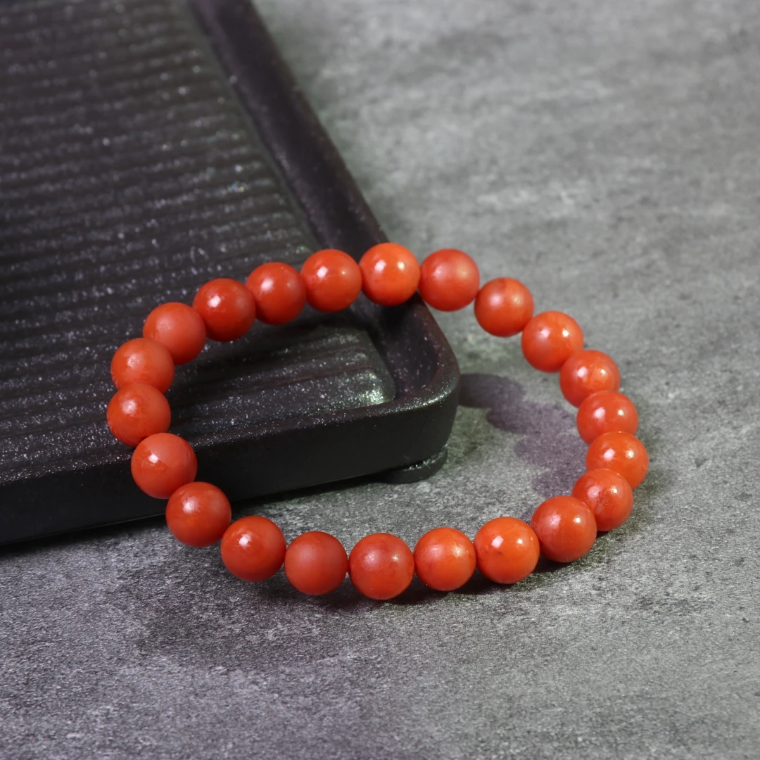 高品精美南红玛瑙8mm左右圆珠手串一条n616