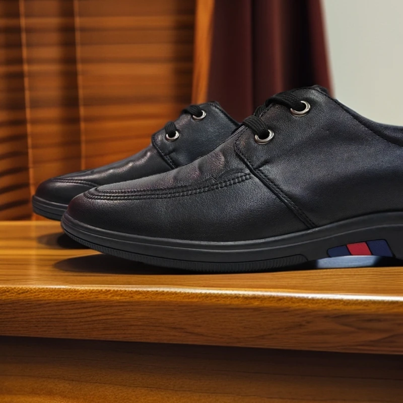 男士休闲头层牛皮系带皮鞋爸爸鞋四季可穿百搭商务休闲皮鞋